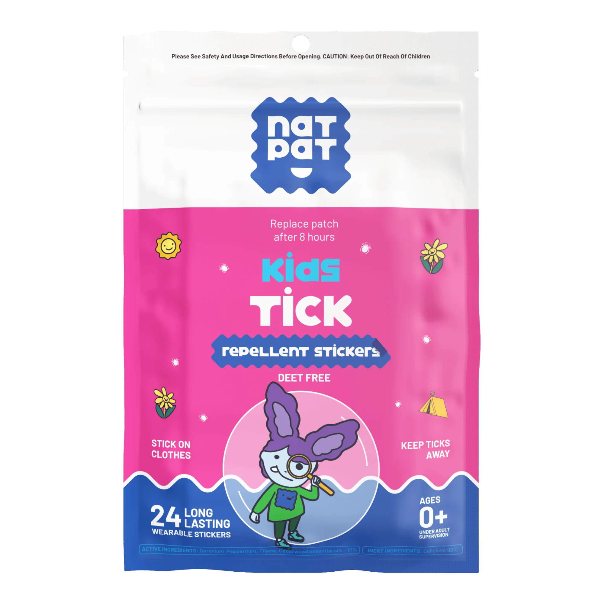 Kids Tick Repellent Stickers- 10 individual resale packets in Retail Display Box - Image 7